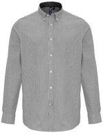 Premier Workwear Herrenhemd Slim-Fit Oxford Streifen, Oxford Blue (ca. Pantone 7453C) S, PW238 – White/Grey (ca. Pantone 430c)