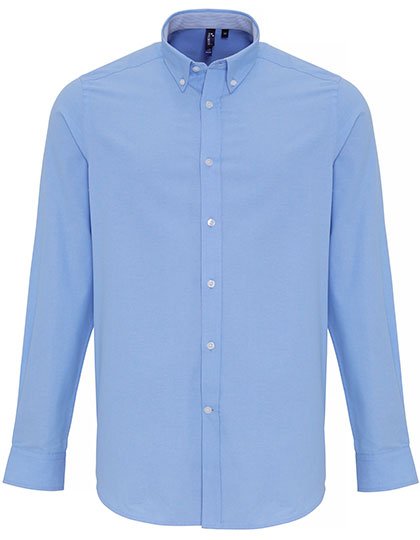 Premier Workwear Herrenhemd Slim-Fit Oxford Streifen, Oxford Blue (ca. Pantone 7453C) S, PW238